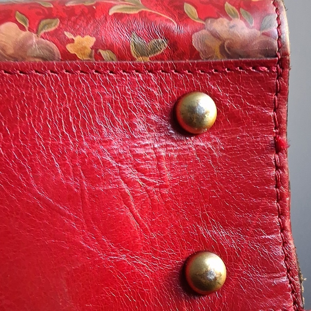 PATRICIA Nash Rienzo Satchel in Rosso Fiore red floral purse shoulder bag - Picture 9 of 16